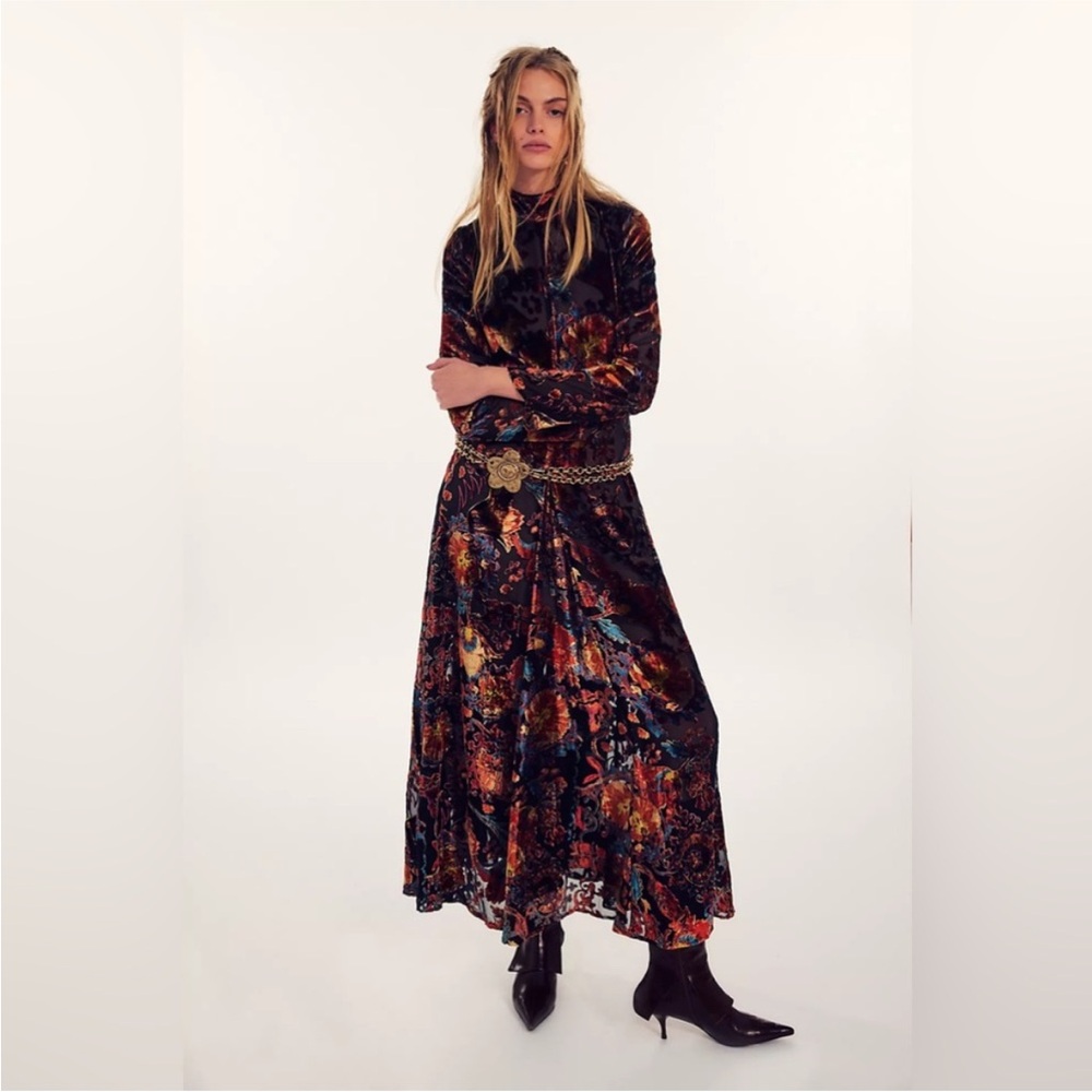 Free People Colorful Velvet Maxi